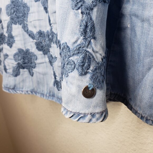 Abercrombie & Fitch Women's L Denim Embroidered Tank Top - Picture 6 of 7